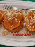 Bocaditos de boniato con mermelada de naranja y anacardos