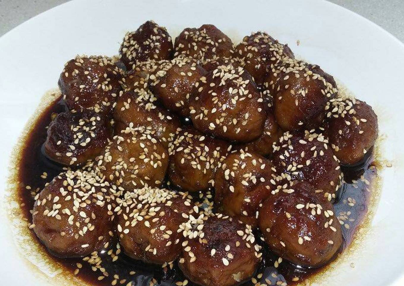 Tsukune, albóndigas japonesas con salsa teriyaki