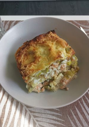 Une photo de Lasagne aux poireaux et saumon