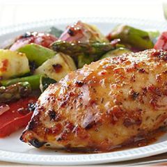 Rosemary lemon chicken with vegetables A picture of Rosemary lemon chicken with vegetables.