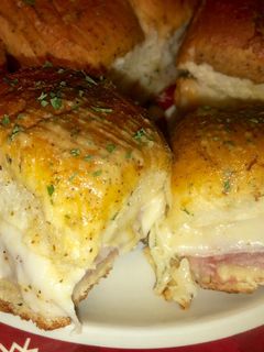 A picture of Ham and Swiss sliders.