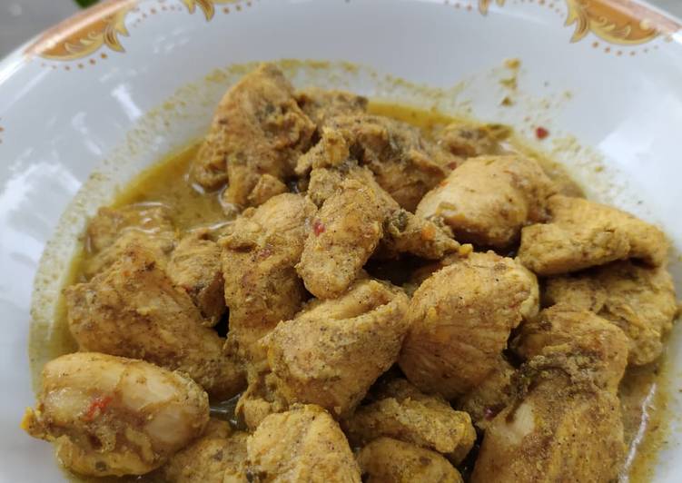 Ayam curry tanpa minyak tanpa santan