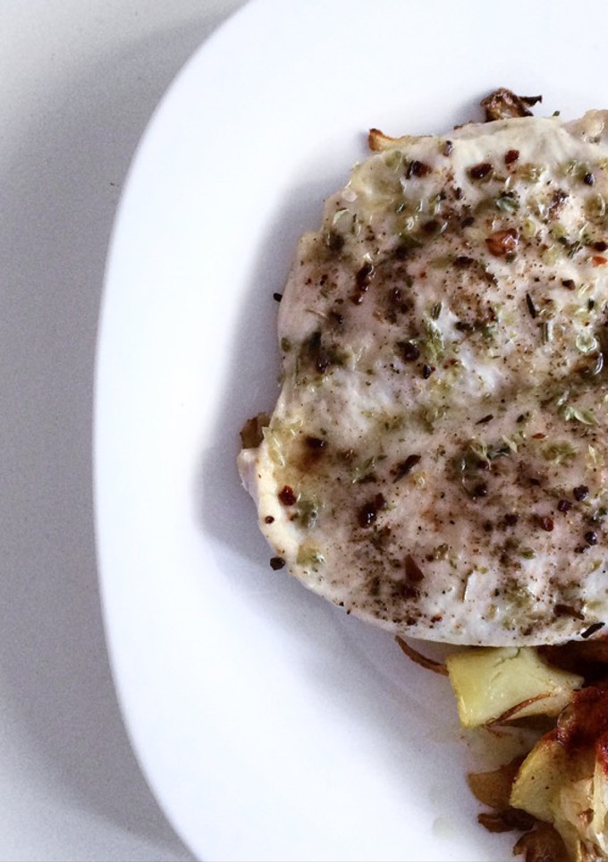 Una foto de Pechuga al horno con patatas
