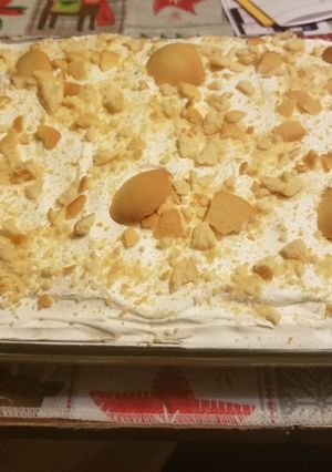 A picture of Banana Pudding Poke Cake.