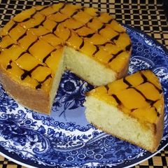 A picture of Mango glazed cake.