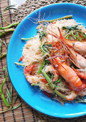 รูปของ หมี่ผัดกระเฉดกุ้ง
