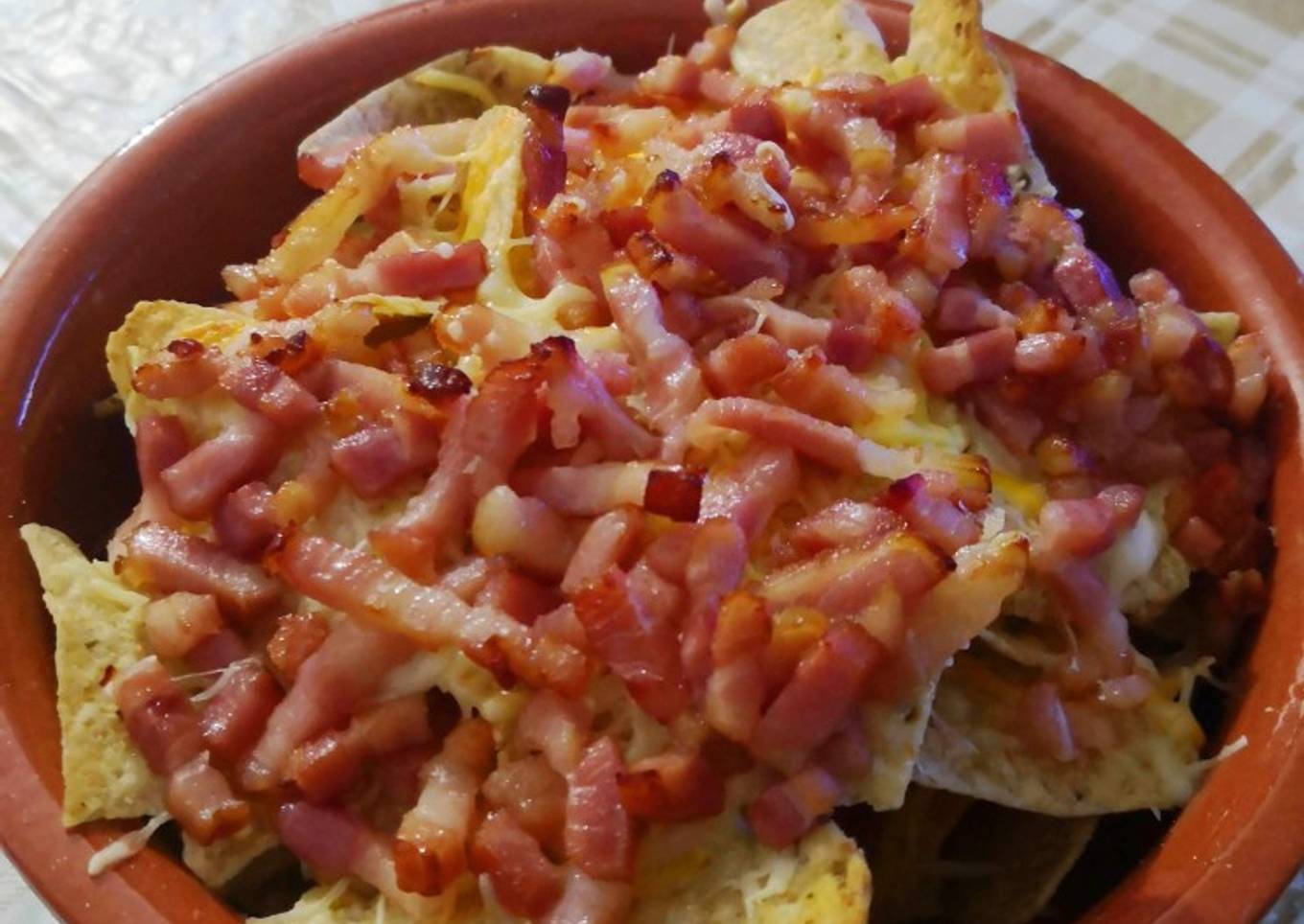 Nachos con bacon