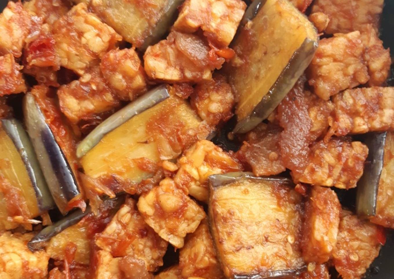 Sambal terasi terong dan tempe