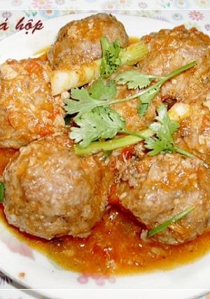Hình của món Xíu mại cá hộp.