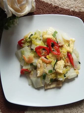 Cara Gampang Membuat Resep 80. Tumis Sawi Putih Tahu Ebi yang  Bikin Ketagihan Anti Ribet, Mantap Sekali