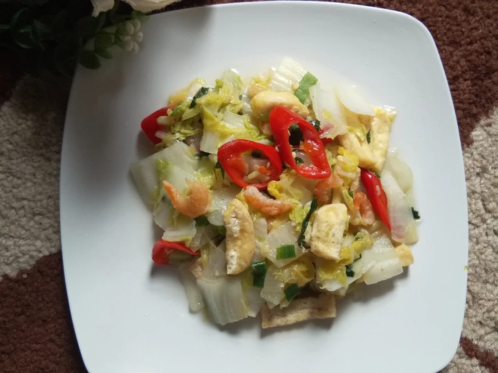 Cara Gampang Membuat Resep 80. Tumis Sawi Putih Tahu Ebi yang  Bikin Ketagihan Anti Ribet, Mantap Sekali