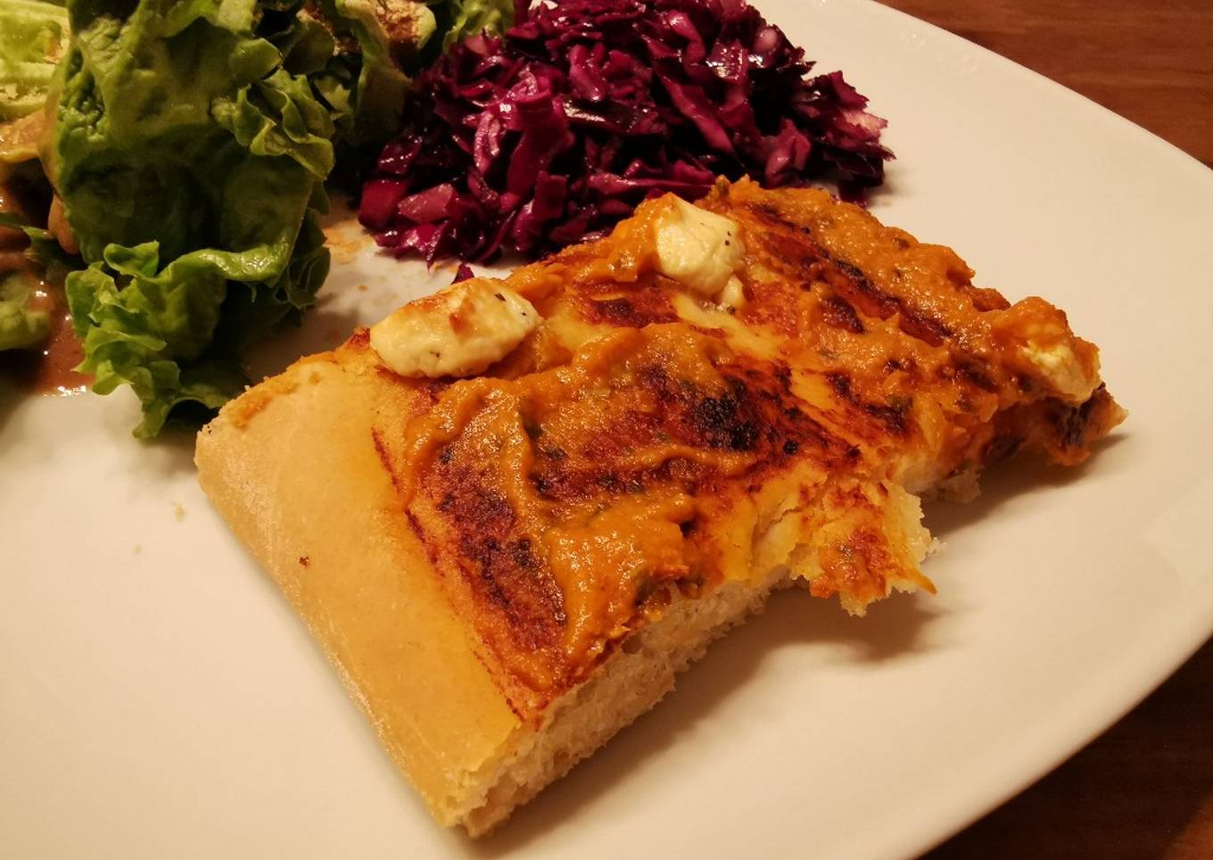 Focaccia with red pesto