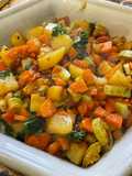 Trio de légumes sautés à l’ail, oignon et persil