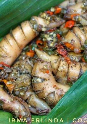 Foto resep Cumi asin tumis sambal pelangi
