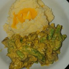 A picture of Curried snags.