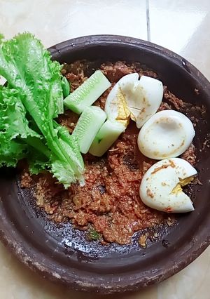 Foto resep Sambel Pecel telur rebus