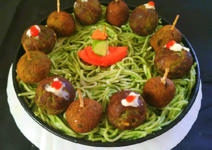 Step-by-Step Guide to Make Perfect Green Falafel In Spaghetti Nests