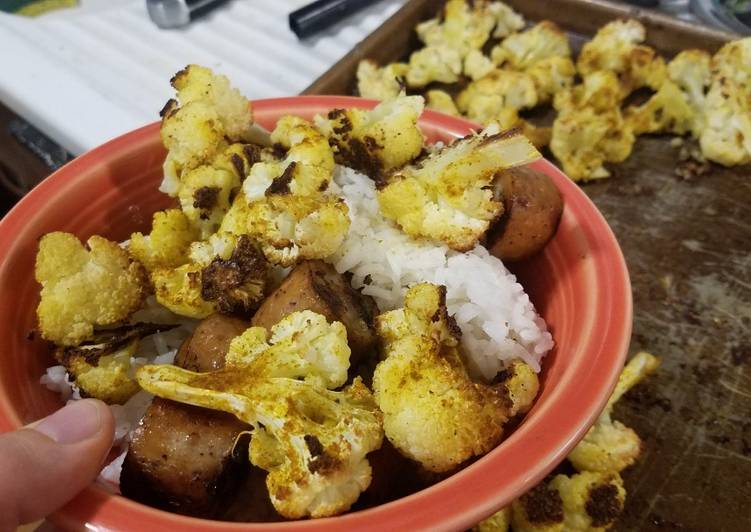 Super Yummy Baked Curry Cauliflower