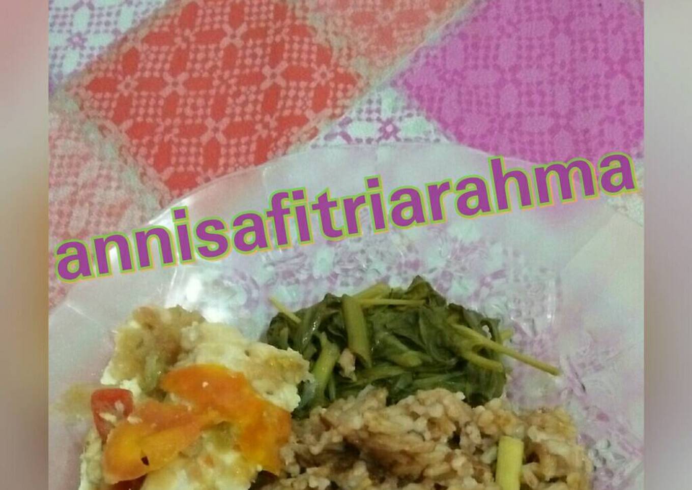Nasi liwet beras merah (Menu Vegan)