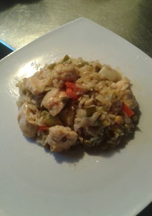 Una foto de Bocattini de pollo con arroz