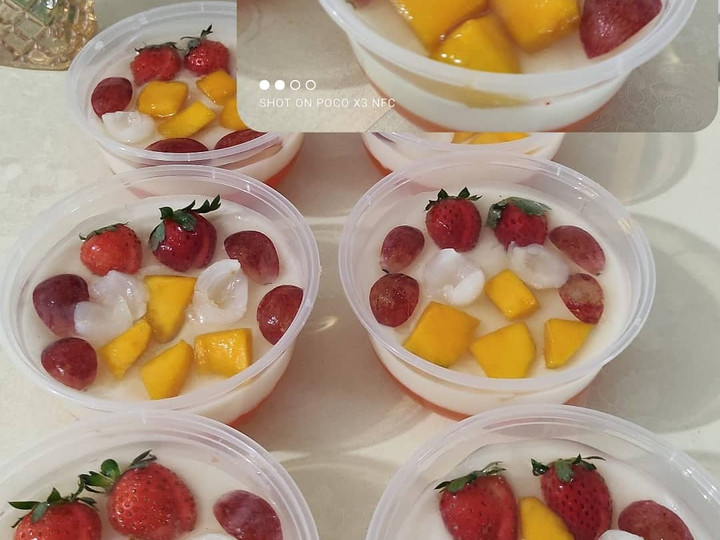 Cara Memasak Puding Buah 3 Lapis Istimewa