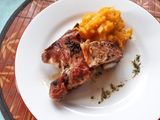 Asado de cerdo con puré de calabaza