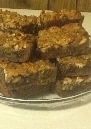 A picture of German Chocolate Pecan Pie Bars.