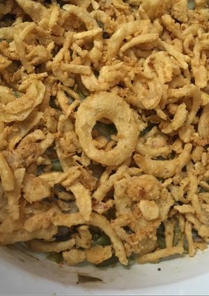 A picture of Crockpot Green Bean casserole.