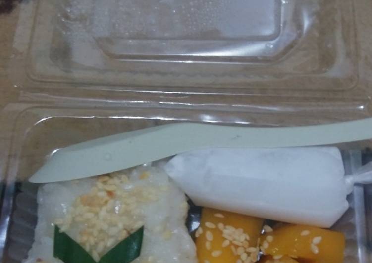 Langkah Mudah untuk Membuat Khao niaow ma muang aka mango sticky rice aka ketan mangga, Lezat Sekali