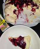 Easy berry and custard  Pavlova dessert