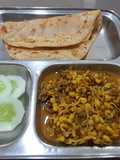 Sprouted Moong Sabji with Paratha