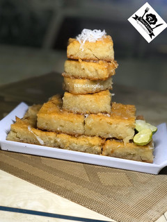 A picture of Basbousa (The semovita cake).