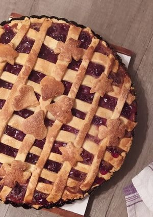 Meggyes rácsos pite recept fotója
