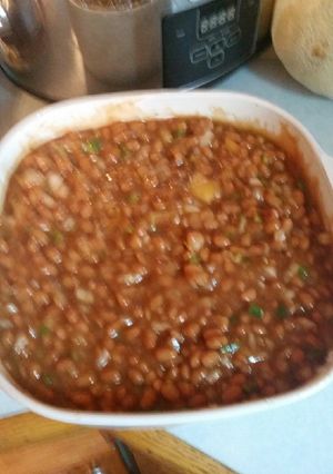 A picture of BBQ Baked beans.