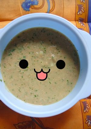 Foto resep Mpasi 8+ bubur nasi hati bayam