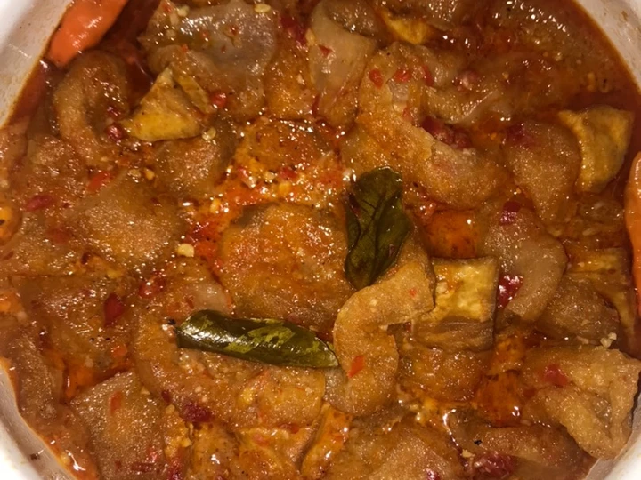 Cara Gampang Membikin Resep Sambal krecek kerupuk kulit + tahu yang Lezat Sekali Anti Ribet, Menggugah Selera