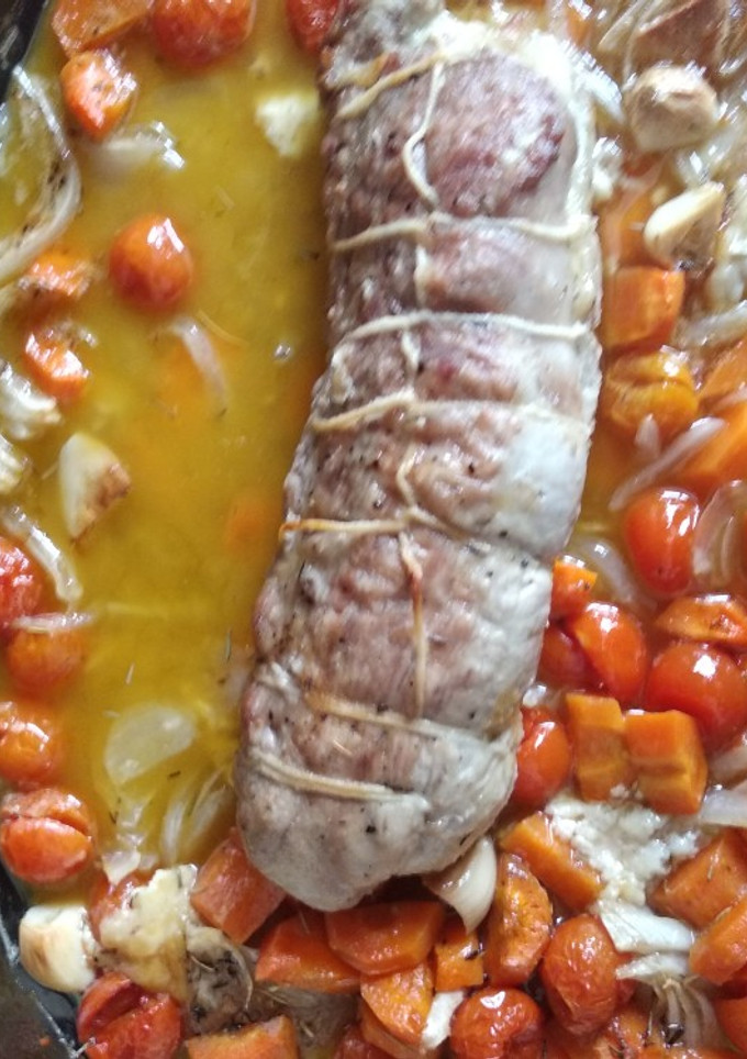 Una foto de Solomillo de cerdo relleno al horno
