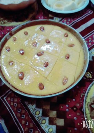 A picture of Arabic basbousa cake.