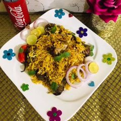 A picture of Beef tikka biryani.