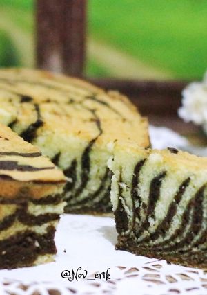 Foto resep Zebra cake Putih Telur