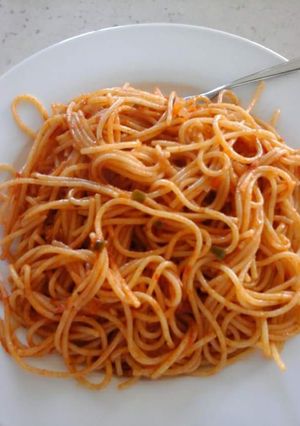 A picture of Fried Spaghetti/ Pasta.