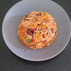 A picture of Vegetable loaded Mexican Rice.