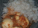 White rice and egg curry