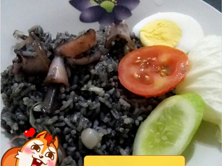 Cara Gampang Menyiapkan Nasi goreng black sweet (cumi hitam) Lezat Anti Gagal