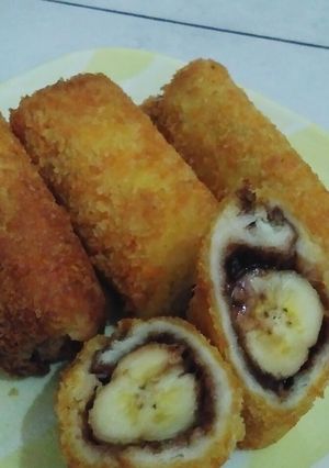 Foto resep Roti gulung pisang coklat