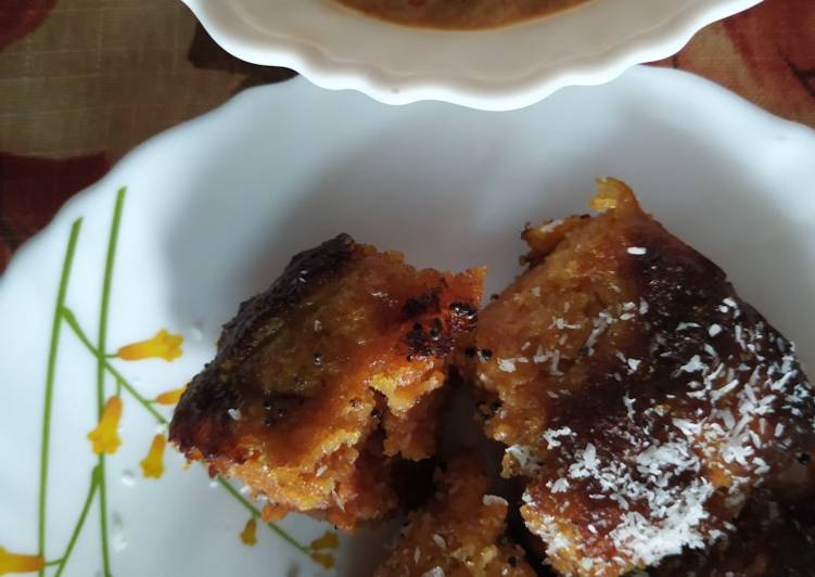 Recipe of Any-night-of-the-week Ragi dhokla with groundnut and ginger chutney