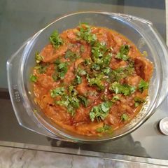 A picture of Soya chaap gravy.