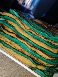 A picture of Coloured pan cake.