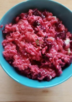Céklás gorgonzolás rizottó GM recept fotója