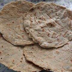 Jowar flour green garlic and Coriander leaves roti A picture of Jowar flour green garlic and Coriander leaves roti.